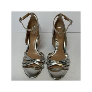 Vince Camuto Antinalie High Heels Silver Leather Women's 6.5M Strappy